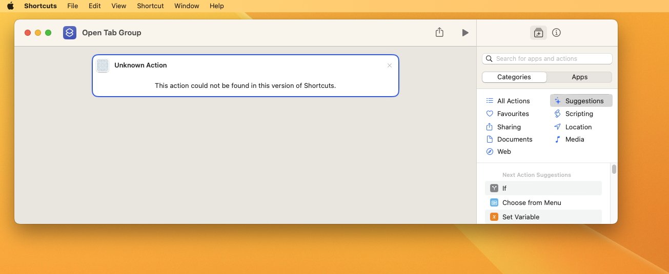 Shortcuts let you switch quickly between Safari Tab Groups — except on the Mac, where you most want to