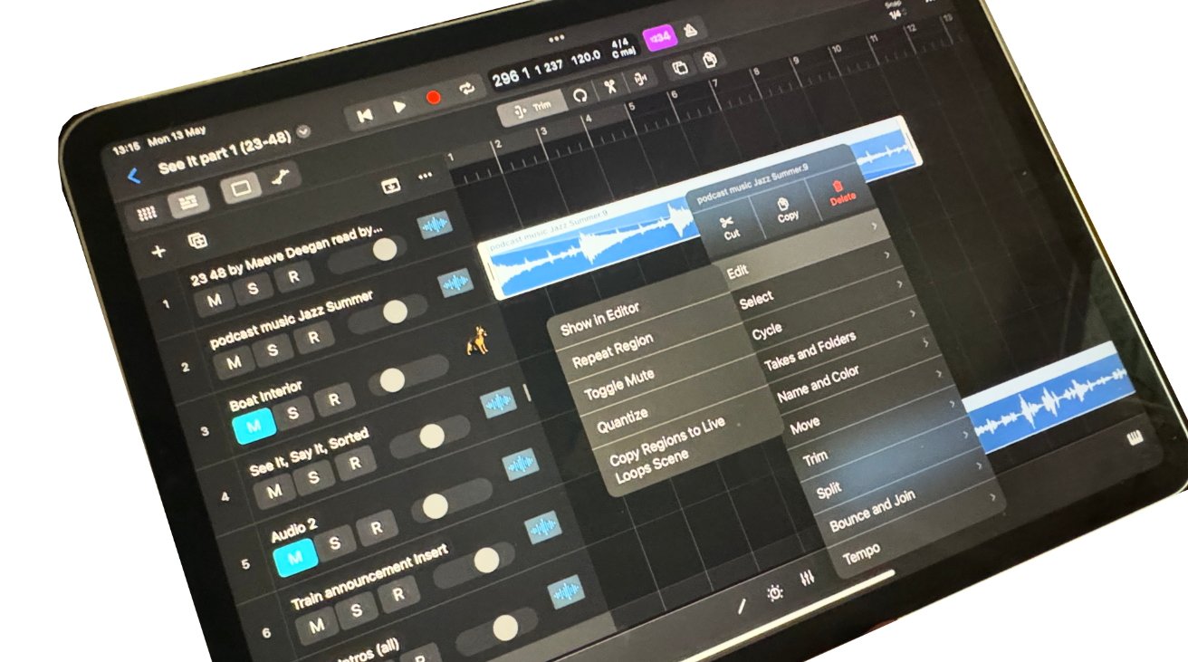 Logic Pro on an iPad